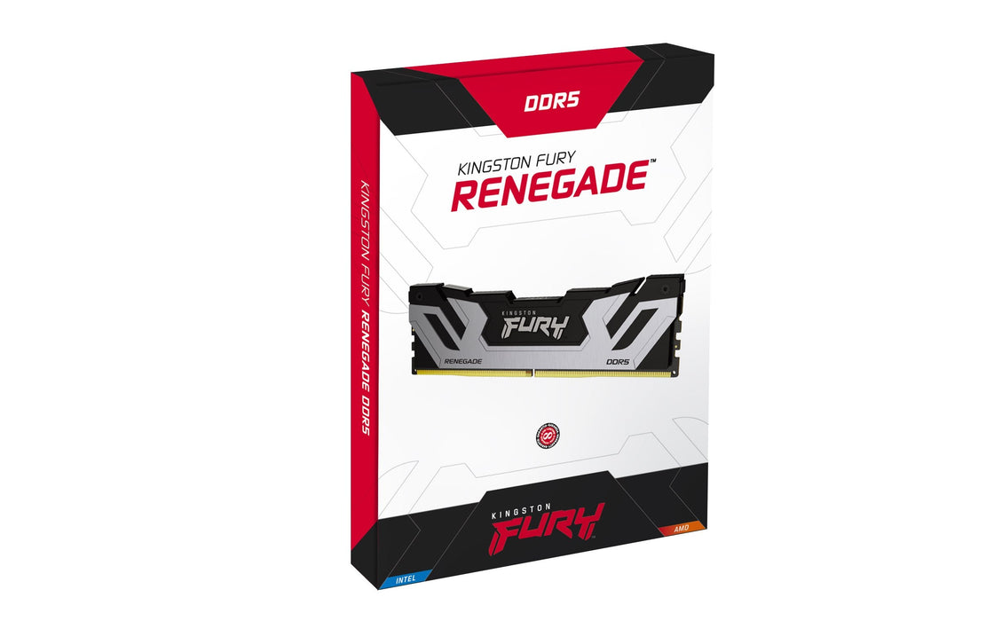 Memoria Kingston Fury 24 Gb 24x1gb Ddr5-8800, Ram Plateado/Negro, Kf588cu42rs-24, Renegade, Intel Xmp Kf588cu42rs-24