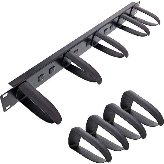 Inline 19110v Organizador De Cables 9 Plastic Brackets Removable, Ral 9005, Negro