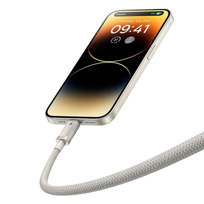 Titanium Alloy Fast Charging Cable Usb To Ip 2.4a 2m Galaxy Titanium Gold