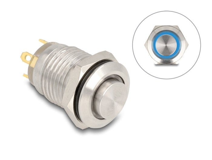 Delock Drucktamer Zum Einbau 12mm 2xlötanschluss Led Azul