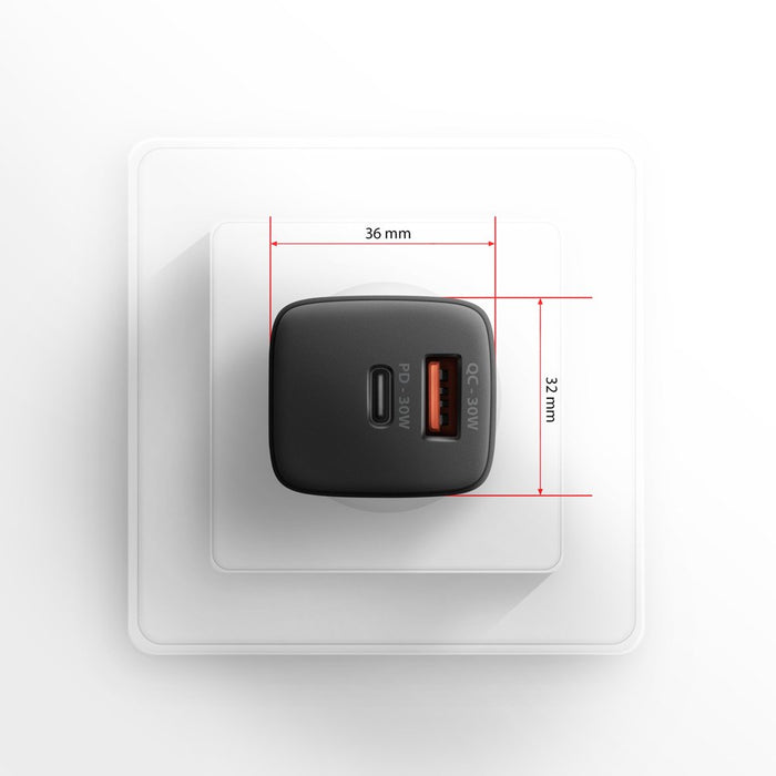 EAN 8595247907103 - Axagon ACU-PQ30 Ladegerät QC3.0, 4.0/AFC/FCP/PPS/Apple+ PD USB-C, 30W - schwarz - Kompaktes Ladegerät - 1 imagen 8