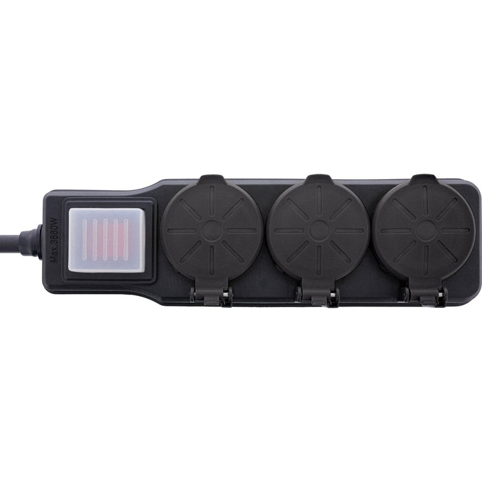 Inline® Outdoor Power Strip, 3 Port Type F German, Ip44, With Power-Switch, 3m
