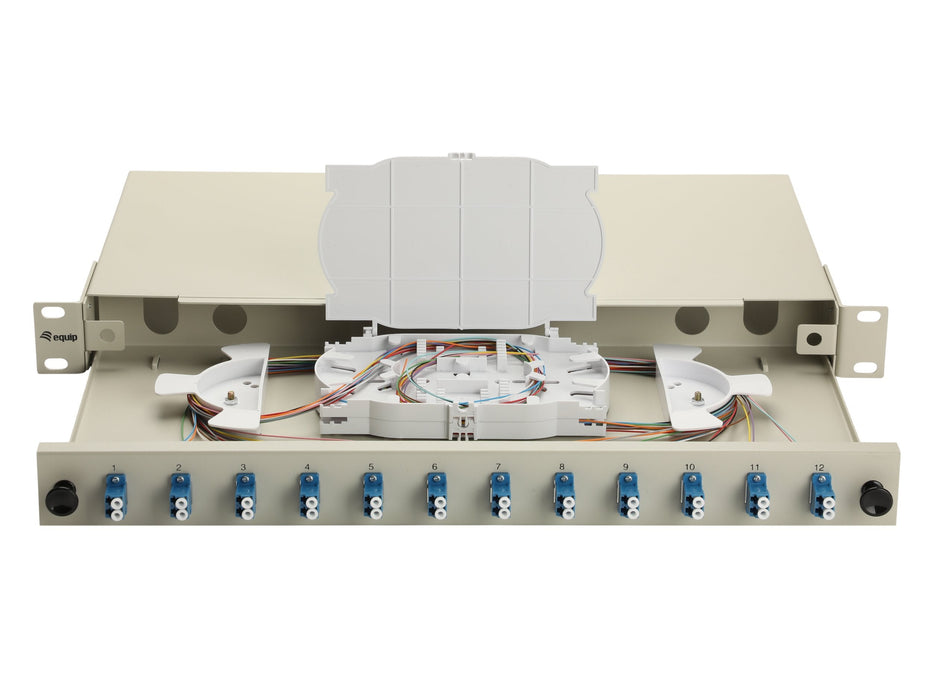 Equip Lwl-Spleisskamen 12-Port Lc-Duplex Os2 1u Komplett Gr