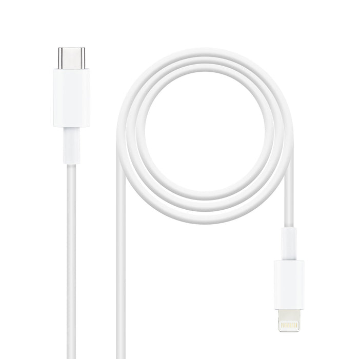 EAN 8433281010901 - Nanocable 10.10.0600 cable de conector Lightning 0,5 m Blanco imagen 1