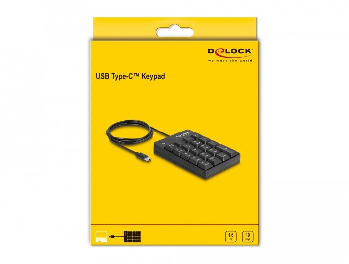 Teclado Numerico Delock 12108 Usb Type-C 19 Teclas Negro