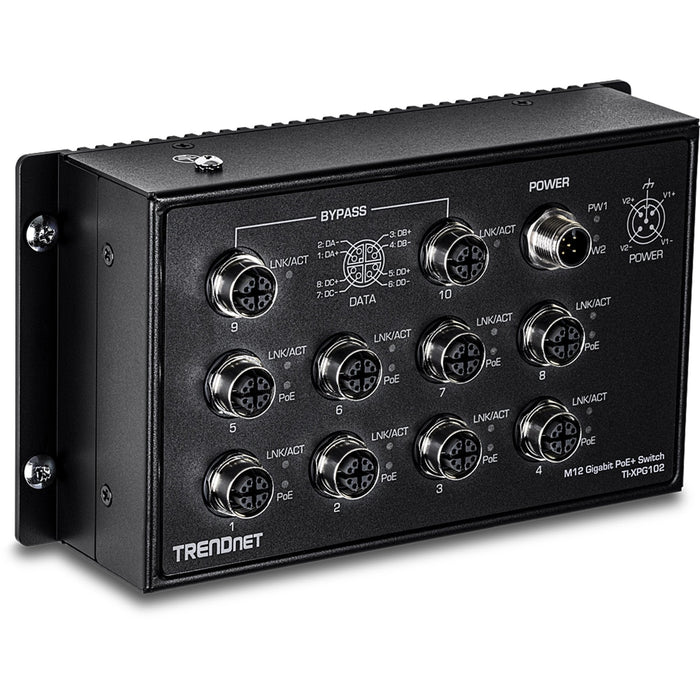 Trendnet Indust Switch 10-Port En50155 M12 Gbit Poe+ Railway