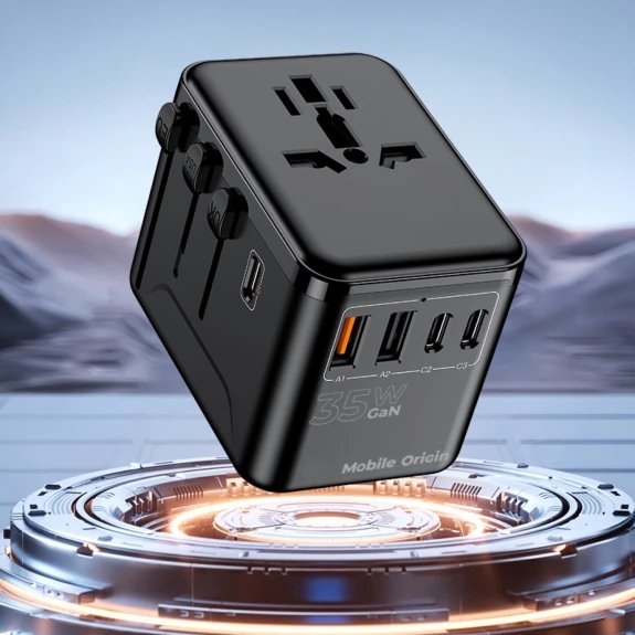 Mobile Origin 35w Travel Adapter Gan Pw4 Eu/Uk/Us/Aus 3c+2a