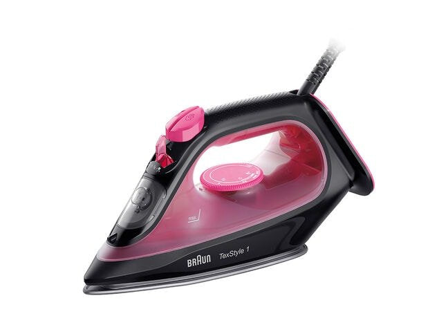 EAN 8021098000804 - Braun TexStyle 1 Plancha vapor-seco Suela de cerámica 2000 W Negro, Púrpura imagen 1