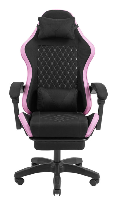 Silla Gamer Mars Gaming Mgcxfgrbl Negra Y Rosa Reclinable Reposabrazos Ajustable Reposapies Cojines