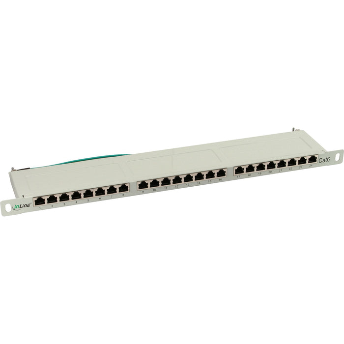 Patch Panel Inline Cat.6 24 Puertos 19" 0.5u Gris Claro Ral7035