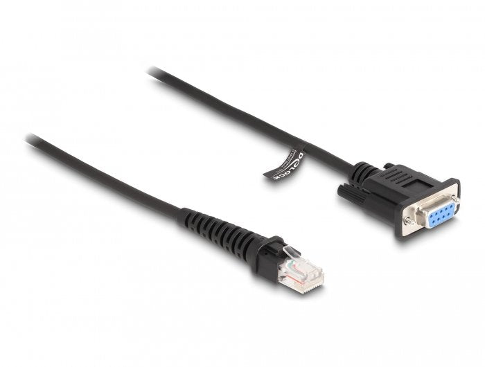 Delock 87996 Cable Rj50 En Espiral Macho A Conector D-Sub 9, Hembra, 1,5 M, Negro