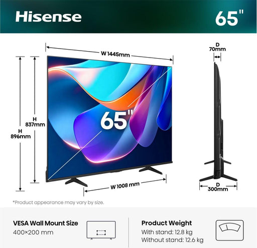 EAN 6942351430751 - Hisense 65A6S 165,1 cm (65") 4K Ultra HD Smart TV Wifi Negro imagen 2
