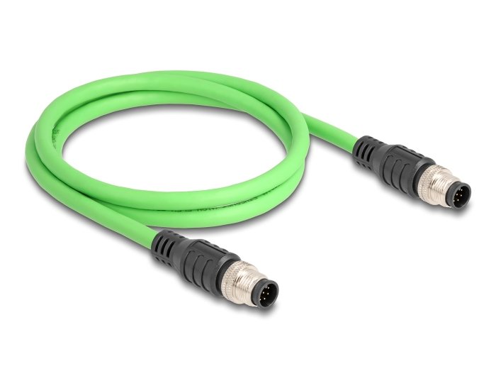 Delock 80411 Cable M12 Codificado A 8 Pin Macho A Macho Pur (Tpu) 1 M