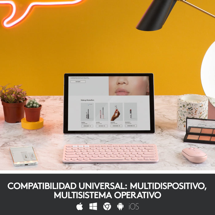 EAN 5099206089068 - Logitech 920-009587 teclado Universal Bluetooth QWERTY Español Rosa imagen 8