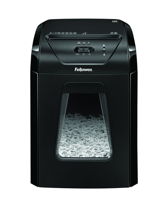 EAN 0043859732326 - Fellowes Powershred 12C triturador de papel Corte cruzado 22,5 cm Negro imagen 1