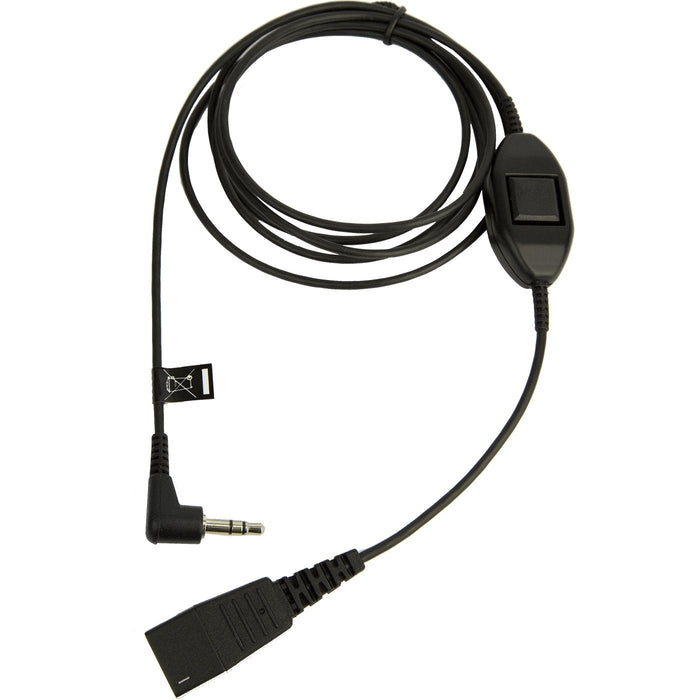 Cable De Audio Jabra - 1 M - Extremo Prinicpal: 1 X Rj-10 Macho - Extremo Secundario: 1 X Sub-Minifono Macho - Negro