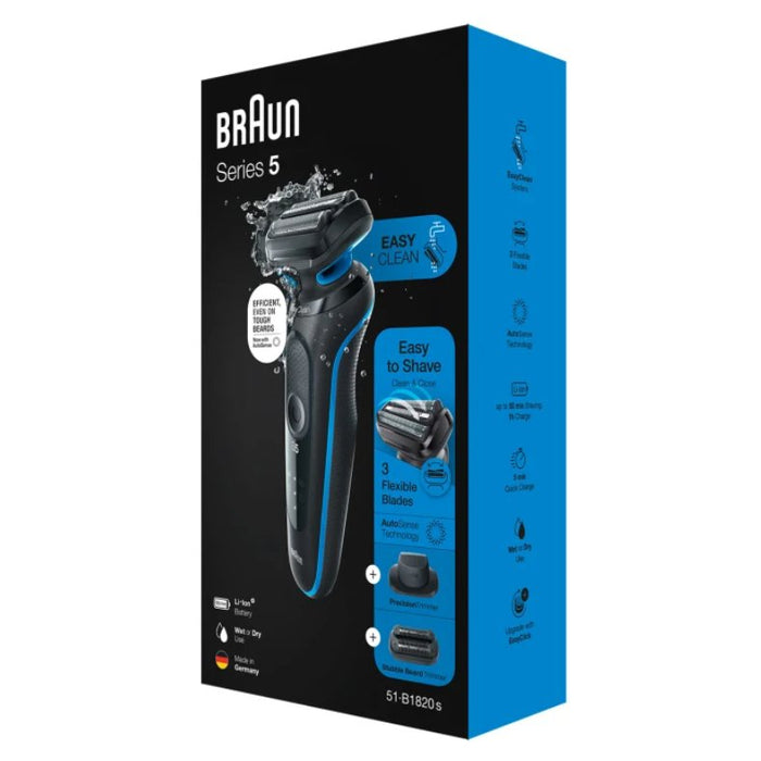 Máquina De Afeitar Braun Series 5 - 51-B1820s Negro/Azul