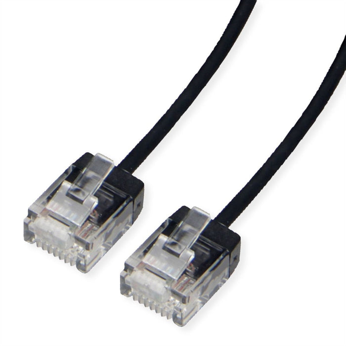 Roline Utp Datacenter Cable De Red Cat.6a (Class Ea), Lsoh, Slim, Extra Kurzer Stecker, Schwarz, 2 M