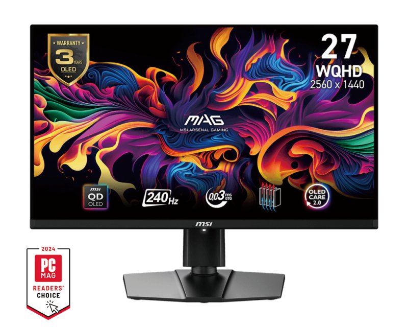 EAN 4711377331180 - MSI MAG 271QPXDE QD-OLED E2 pantalla para PC 67,3 cm (26.5") 2560 x 1440 Pixeles Wide Quad HD Negro imagen 2