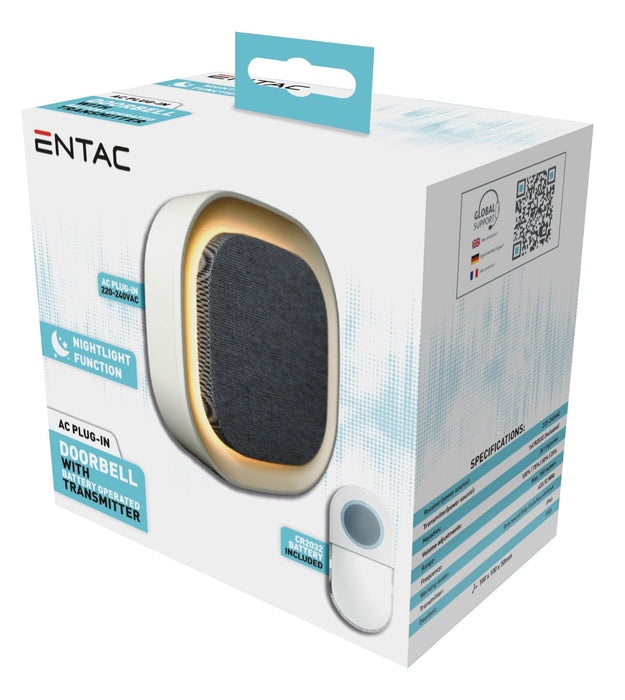 Entac Türklingel Ac Plug-In Nachtlicht Ip44-Sender 1xcr2032
