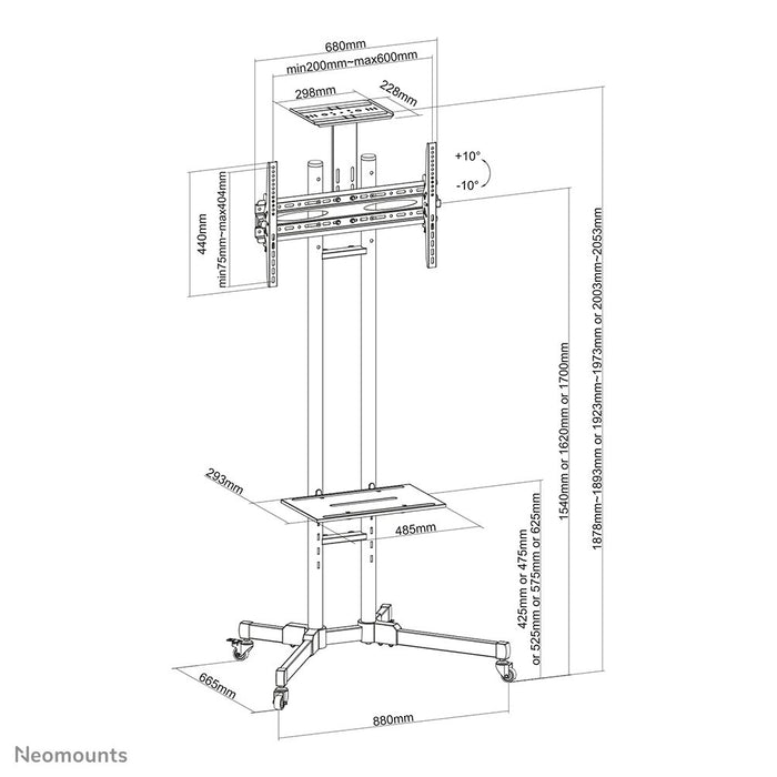 EAN 8717371445003 - Neomounts PLASMA-M1700E mueble y soporte para dispositivo multimedia Negro Soporte de suelo portátil imagen 18