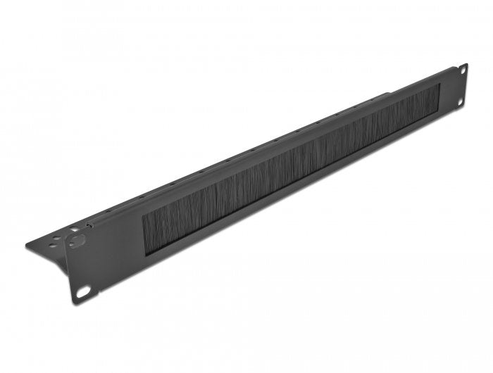 Delock Regleta De Cepillos Para La Gestión De Cables De 19" Con Fijación De Cables 1u Negro