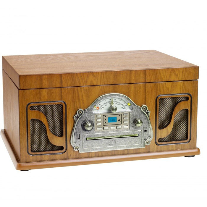 Lauson Ivx22 Wood Tocadiscos Con Cd + Radio Fm Y Altavoces
