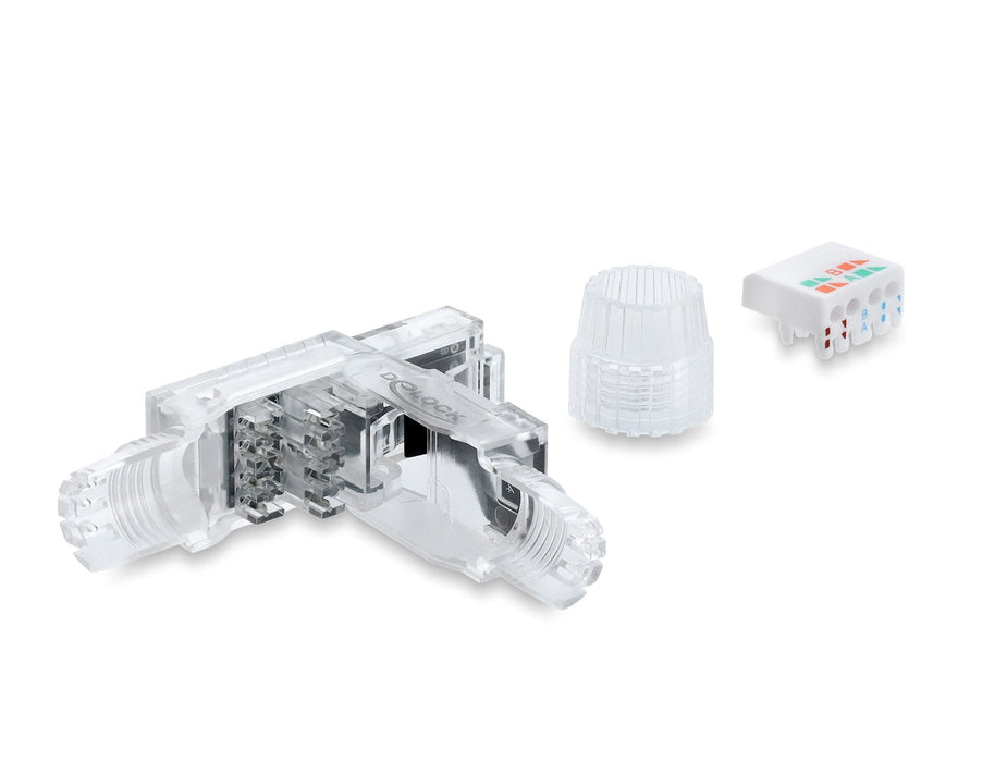 Rj45 Conector Macho Montable En Campo Cat.6a Sin Apantallar Transparente Negro