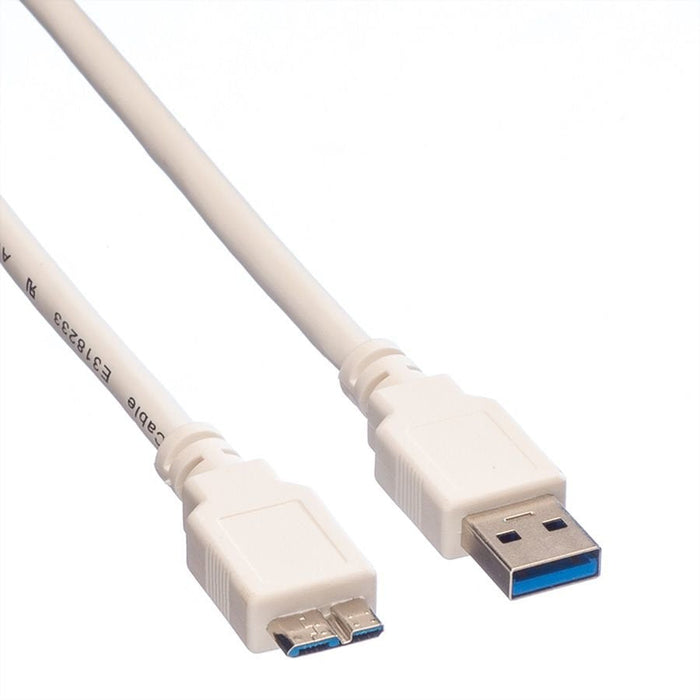 Value Usb 3.2 Gen 1 Cable, A St - Micro B St, Wei, 0,15 M