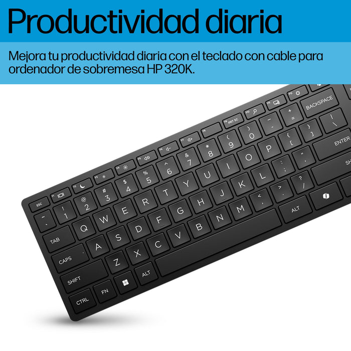 EAN 5715063730812 - HP 320K Wired Keyboard teclado Oficina USB Negro imagen 3