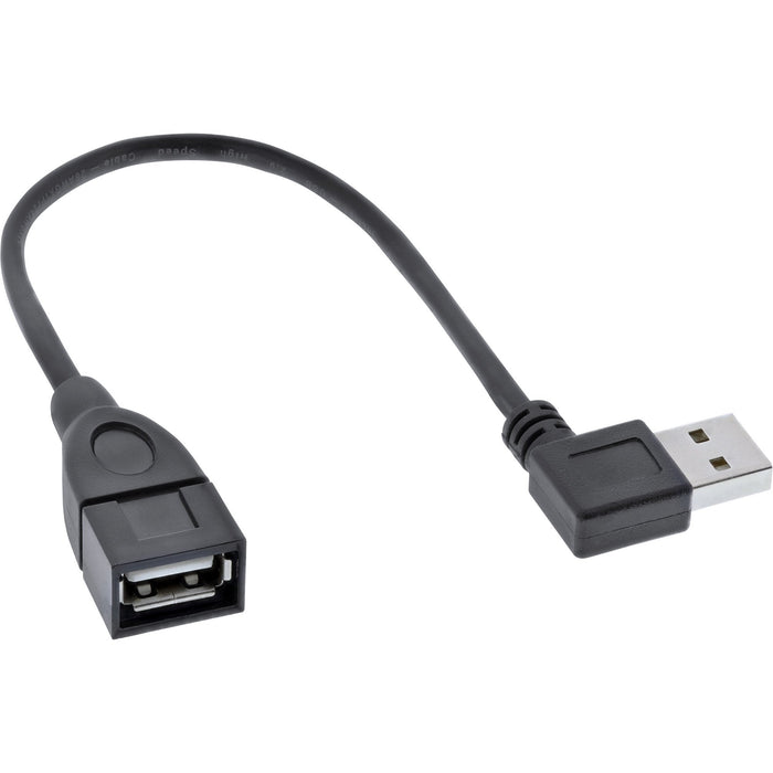 Inline Usb 2.0 Smart Cable Acodado + Reversible Tipo A Macho A Hembra Negro 0,2m