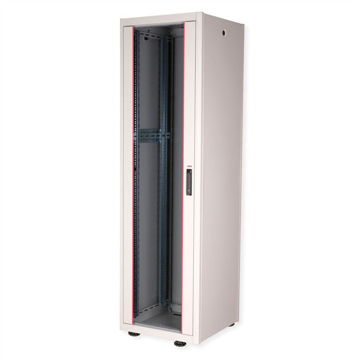 Roline 19-Zoll Netzwerkschrank Basic 42 He, 600x600 Bxt Glastr Grau