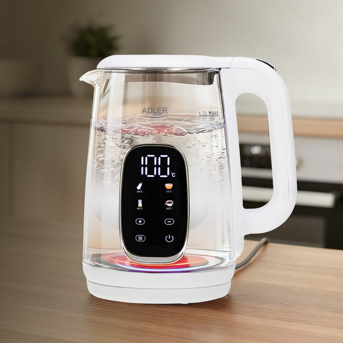 EAN 5905575907820 - Adler AD 1305WS tetera eléctrica 1,7 L 2200 W Transparente, Blanco, Plata imagen 14