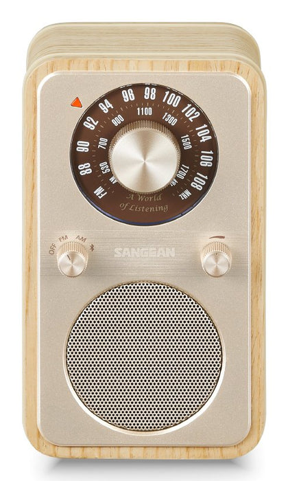 Sangean Wr-9 Fresno Blanco Radio Analógica De Madera Con Am Fm Bluetooth