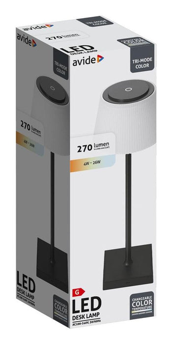 Avide Led Tischleuchte Negro Usb 4w 3-Mufige Lichtfarbe