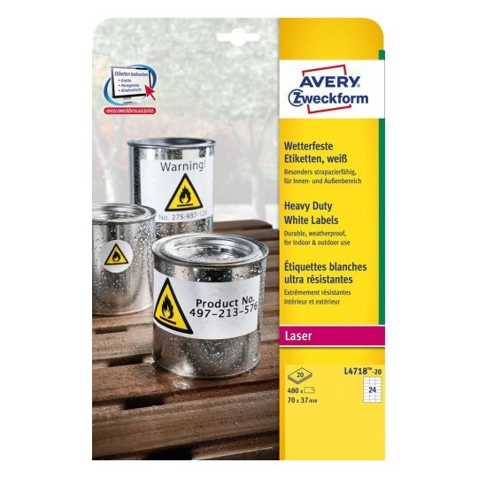 EAN 4004182049778 - Avery L4718-20 etiqueta de impresora Blanco Etiqueta para impresora autoadhesiva imagen 2