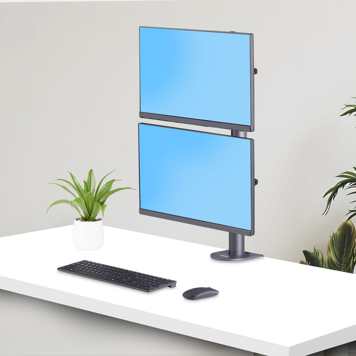 Startech.Com Dual Monitorhalterung 124,46cm 49zoll Fur 2 Vertikal Gestapelte Monitore 2x 16 Kg Vesa Bildschirmhalterung-Monitorarm