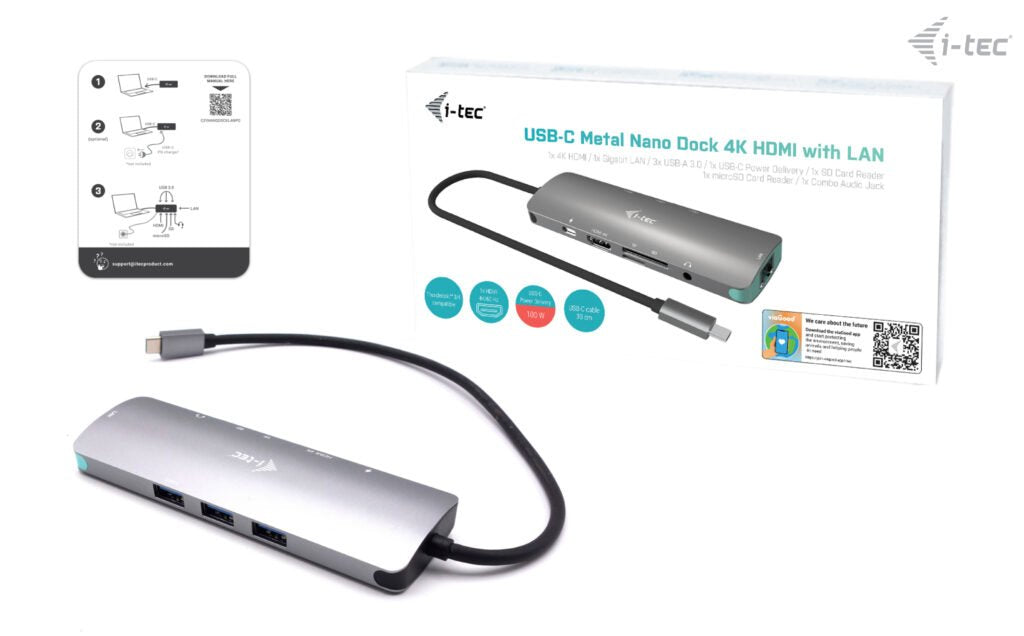 EAN 8595611702907 - i-tec Metal C31NANODOCKLANPD base para portátil y replicador de puertos Alámbrico USB 3.2 Gen 1 (3.1 Gen  imagen 9
