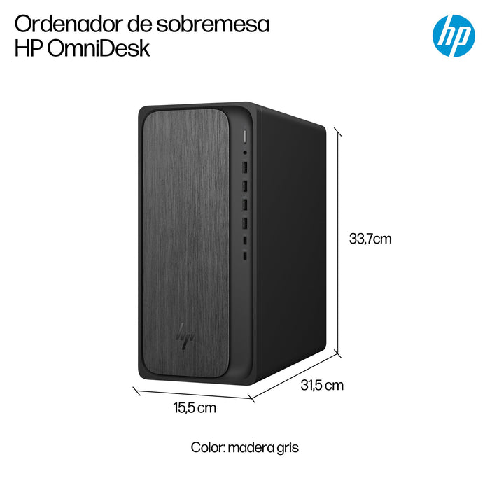 EAN 0199764264343 - HP OmniDesk M02-0013ns AMD Ryzen™ 5 8500G 16 GB DDR5-SDRAM 1 TB SSD Windows 11 Home Torre PC Negro, Gris imagen 5