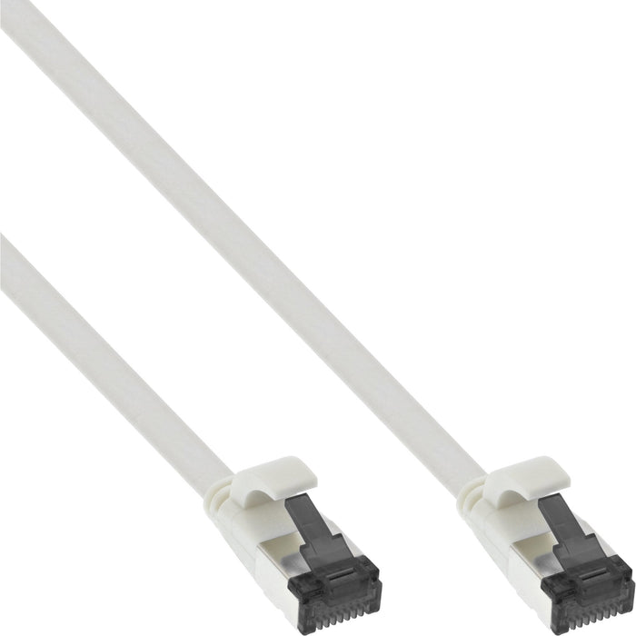 Cable De Red Plano Inline, U/Ftp, Cat.8.1, Tpe Libre De Halógenos, Blanco, 0,5m