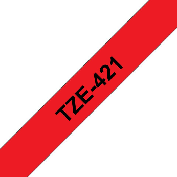 Brother Cinta Laminada Tze421,Negro Sobre Rojo,Rollo (0,9 Cm X 7,99 M) 1 Bobina(S) Tipo Laminado,Para P-Touch Pt-1010, D210, D450, D800, E550, H110, P300, P900, P950, P-Touch Edge Pt-P750