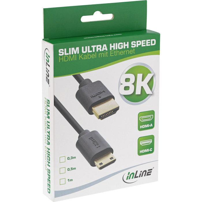 Inline Cable Slim Ultra High Speed Hdmi Am/Cm (Mini) 8k4k Negro 1m