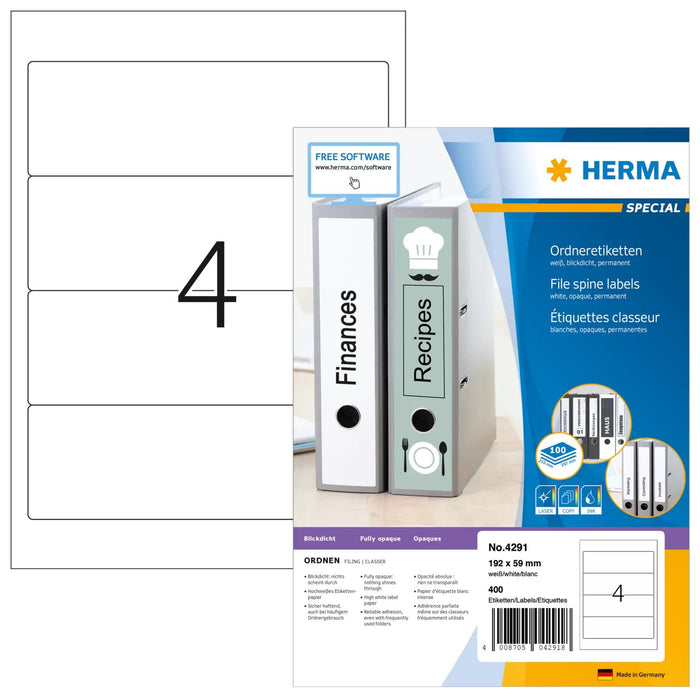 EAN 4008705042918 - HERMA 4291 etiqueta de impresora Blanco Etiqueta para impresora autoadhesiva imagen 1