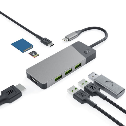 EAN 5904326372801 - Green Cell HUBGC01 hub de interfaz USB Tipo C 5000 Mbit/s Plata imagen 2