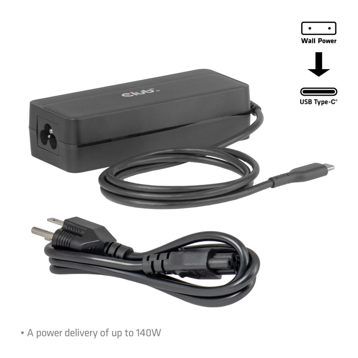 Club3d Laptop-Cargador Usb-C Pd3.1 140w, Gan Retail