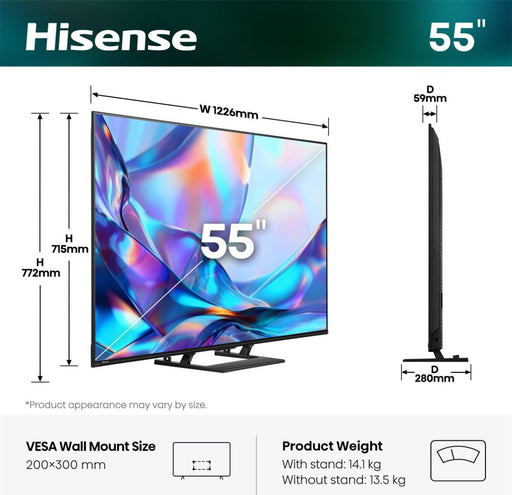 EAN 6942351435428 - Hisense 55A7DS 139,7 cm (55") 4K Ultra HD Smart TV Wifi Negro imagen 2