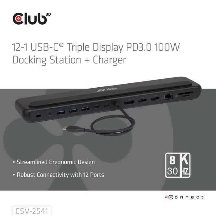 EAN 8719214473525 - CLUB3D CSV-2541 base para portátil y replicador de puertos Acoplamiento USB 3.2 Gen 1 (3.1 Gen 1) Type-C  imagen 4