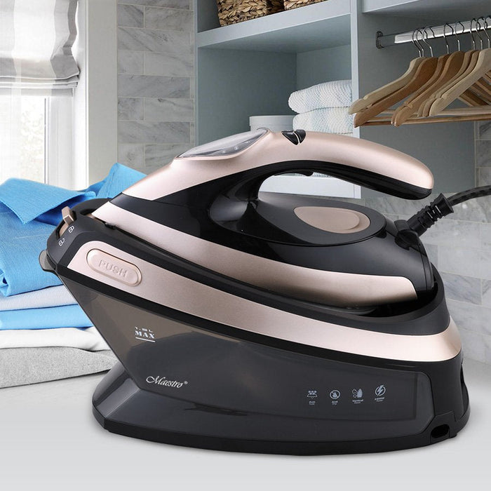 EAN 4820096550830 - Maestro MR-320C estación plancha al vapor 2400 W 1,5 L Suela de cerámica Negro, Oro rosado imagen 2