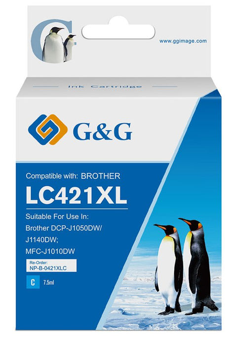 G&G Tinte Komp. Con Brother Lc421xlc Patr. 500 Copias Cyan