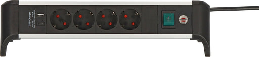 EAN 4007123677566 - Brennenstuhl 1391040420 base múltiple 1,8 m 4 salidas AC Interior Negro, Plata imagen 1